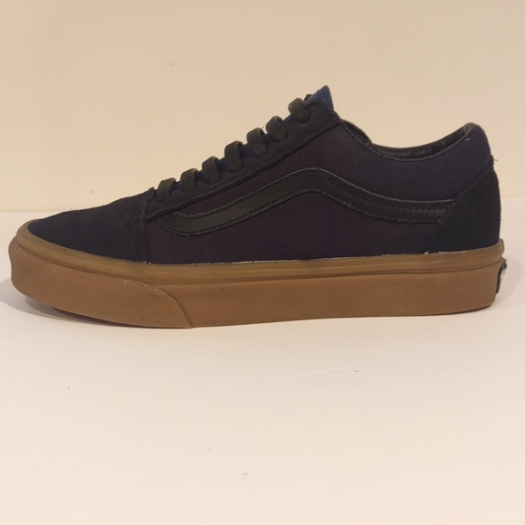 Vans Navy Suede Elastic Lace Gum Sole Sneakers Size 6.5 - Picture 11 of 11